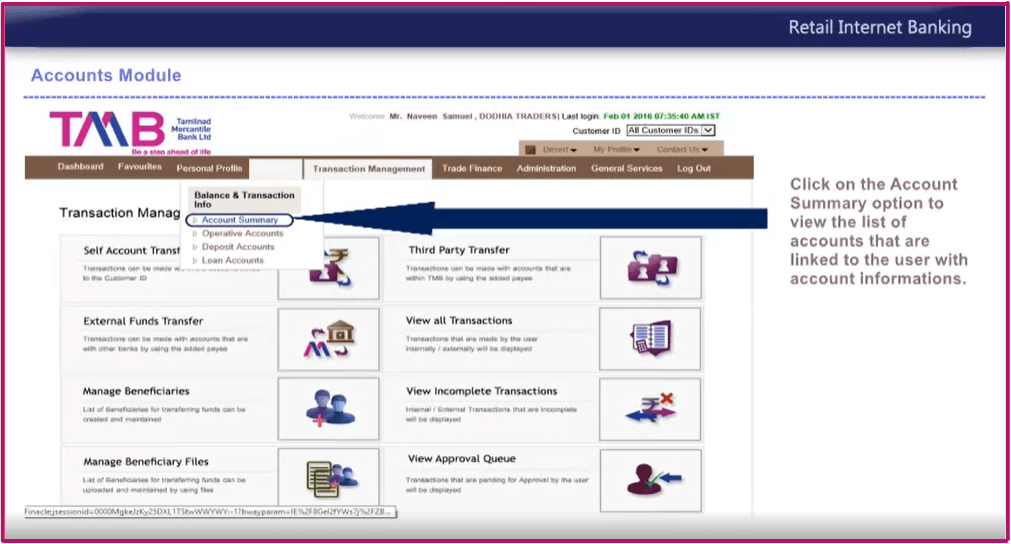 Accounts Module - RETAIL USERS